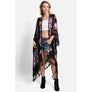 DIONA J FLORAL LACE KIMONO ONE SIZE COLOR BLACK
