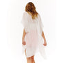 DIONA J SOLID PLEATED KIMONO CARDIGAN ONE SIZE COLOR WHITE
