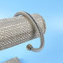 TWISTED CABLE WIRE OPEN BANGLE TWO TONE CUFF BRACE