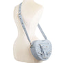 DIONA J HEART SHAPED ZIPPER DESIGN CROSSBODY BAG GRAY