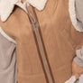 HYFVE Fur-Contrast Zip Up Suede Vest