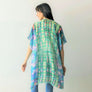 DIONA J IMPRESSIONIST ABSTRACT PRINT KIMONO ONE SIZE COLOR GREEN