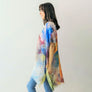DIONA J ABSRACT WATERCOLOR PRINT KIMONO ONE SIZE COLOR YELLOW