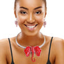 Red Elephant Head DST Collar Necklace