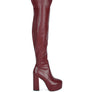BUBBLE HIGH BLOCK HEELED OVER THE KNEE BOOTS