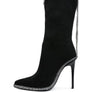 Ashipa Diamante Chain Detail Calf Boots