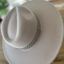 Structured wide brim panama hat in vegan felt