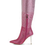 Orymple Shiny Rhinestone Studded Calf Boots