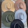 Wide brim panama hat in vegan felt with Jacquard t