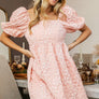 BiBi Flower Square Neck Puff Sleeve Dress