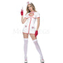 Misbehaving Nurse 4 Pc Wet Look Zip Front Mini Dress Cosplay Costume Set Size XL