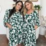 Double Take Full Size Printed Ruffle Hem Dress with Pocket