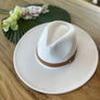 Wide brim panama hat in vegan felt
