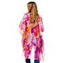 DIONA J FLORAL PRINTED SILKY KIMONO ONE SIZE COLOR PINK