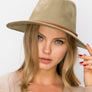 Vegan suede fedora with braided trim