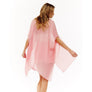 DIONA J SOLID PLEATED KIMONO CARDIGAN ONE SIZE COLOR PINK