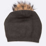 Raccoon Fur PomPom Pre-Sewed Slouchy Beanie