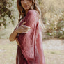 Pencil Stripe Lurex Trim Kimono