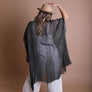 Pencil Stripe Lurex Trim Kimono