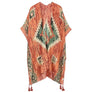 DIONA J AZTEC PRINT KIMONO CARDIGAN ONE SIZE COLOR RED