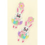 Diona J Seed Beaded Floral Easter Egg Hunt Bunny Chandelier Earrings