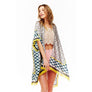 DIONA J MULTI PRINTED SILK KIMONO ONE SIZE COLOR SILVER/MULTI
