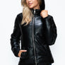 How Dare U Pocketed Zip Up Puffer Jacket with Removable Hood