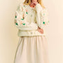 Davi & Dani Floral Pattern Button Down Cardigan