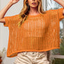BiBi Hollowed Out Short Sleeve Knit Cover Up