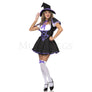 Satanic Witch 4 Pc Pentagram Graphic Pleated Mini Dress Halloween Costume Sz S/M
