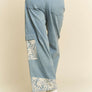 Davi & Dani Lace Applique Wide Leg Jeans