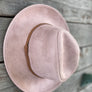 Vegan suede fedora with braided trim