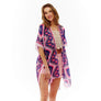 DIONA J AZTEC PRINTED KIMONO ONE SIZE COLOR RED/BLUE