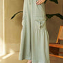 Davi & Dani Drawstring Ruched Detail Wide Leg Pants