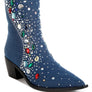 Starlit Multi Color Stones Embellished Boots