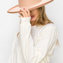Vegan Felt Panama Upturned Brim HAT FOR WOMEN