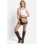 DIONA J STRAW CROSSBODY BAG COLOR BROWN