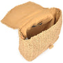 DIONA J FAUX STRAW WEAVED CLUTCH BAG COLOR BROWN