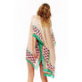 DIONA J MULTI PRINTED SILK KIMONO ONE SIZE COLOR BLACK/MULTI