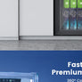 ICYGLEE Beverage Refrigerator 2.7cu.ft 100 Can Mini Fridge for Beer Drinks Wines Freestanding Fridge Blue LED for Home Dorm Bar