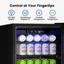 ICYGLEE Beverage Refrigerator 2.7cu.ft 100 Can Mini Fridge for Beer Drinks Wines Freestanding Fridge Blue LED for Home Dorm Bar