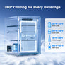 ICYGLEE Beverage Refrigerator 2.7cu.ft 100 Can Mini Fridge for Beer Drinks Wines Freestanding Fridge Blue LED for Home Dorm Bar