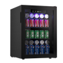 ICYGLEE Beverage Refrigerator 2.7cu.ft 100 Can Mini Fridge for Beer Drinks Wines Freestanding Fridge Blue LED for Home Dorm Bar
