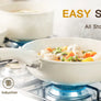 21 Piece Pots and Pans Set Non-Stick, Astercook Ceramic Cookware Set with Sensor Handles, Milky white