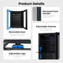 ICYGLEE Beverage Refrigerator 2.7cu.ft 100 Can Mini Fridge for Beer Drinks Wines Freestanding Fridge Blue LED for Home Dorm Bar