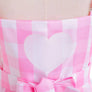 Barbie Girl Pink Plaid Princess Costume for Adult Women - Margot Robbie Movie Dress with Ribbon & 3 Shell Necklace for Halloween & Cosplay