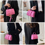 Women Girl Lady Mini Croc Alligator Crossbody Chain Leather Bag Handbag - Small Neon Tone, Adjustable Shoulder Strap, Stylish & Compact Clutch