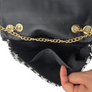 Houndstooth Black and White Pattern Crossbody Bag Handbag with Gold Chain Strap