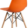 Elon Series Green Plastic Chair w/ Wooden Legs 22.5"D x 18.25"W x 31.5"H-6 Color
