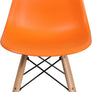Elon Series Green Plastic Chair w/ Wooden Legs 22.5"D x 18.25"W x 31.5"H-6 Color
